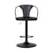 Armen Living Eagle Adjustable Height Swivel Black Faux Leather and Black Wood Bar Stool with Black Metal Base LCEASWBABLBL - alternate 6
